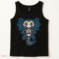 Sugar Skull Axolotl Skeleton Halloween Dia De Los Muertos  Tank Top thumb 2
