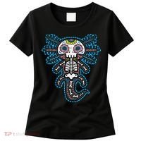 Sugar Skull Axolotl Skeleton Halloween Dia De Los Muertos  Women's T-Shirt thumb 0