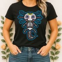 Sugar Skull Axolotl Skeleton Halloween Dia De Los Muertos  Women's T-Shirt thumb 2
