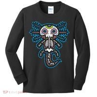 Sugar Skull Axolotl Skeleton Halloween Dia De Los Muertos  Kids Long Sleeve Shirt thumb 0