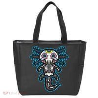 Sugar Skull Axolotl Skeleton Halloween Dia De Los Muertos  Tote Bag thumb 0