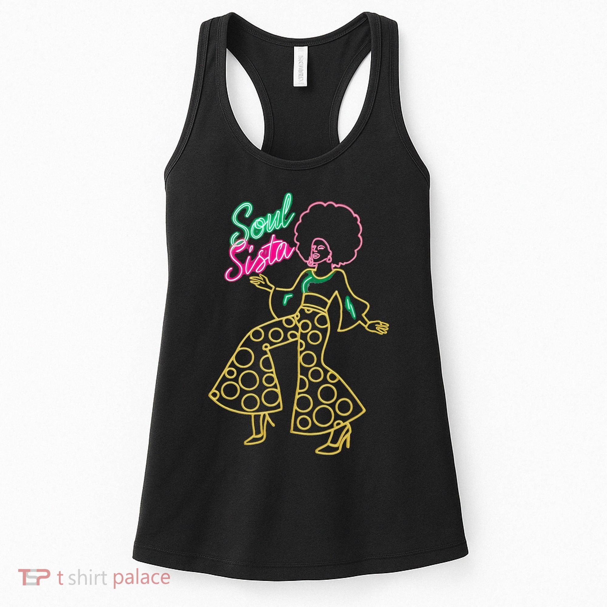 Soul Sista Afro 70s Soul Music Retro Disco Black Funk Lovers Women's Tank Top