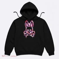 Scary Skull And Crossbones Bad Rabbit Horror Bunny Halloween Hoodie thumb 0