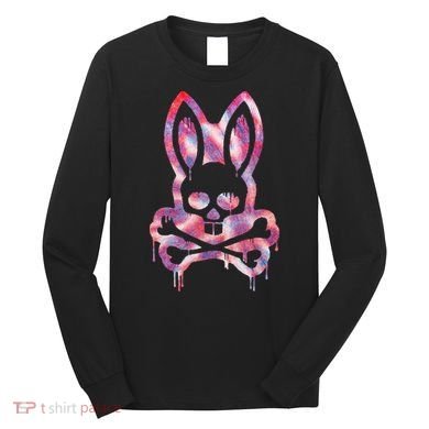 Scary Skull And Crossbones Bad Rabbit Horror Bunny Halloween Long Sleeve Shirt