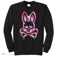 Scary Skull And Crossbones Bad Rabbit Horror Bunny Halloween Sweatshirt thumb 0