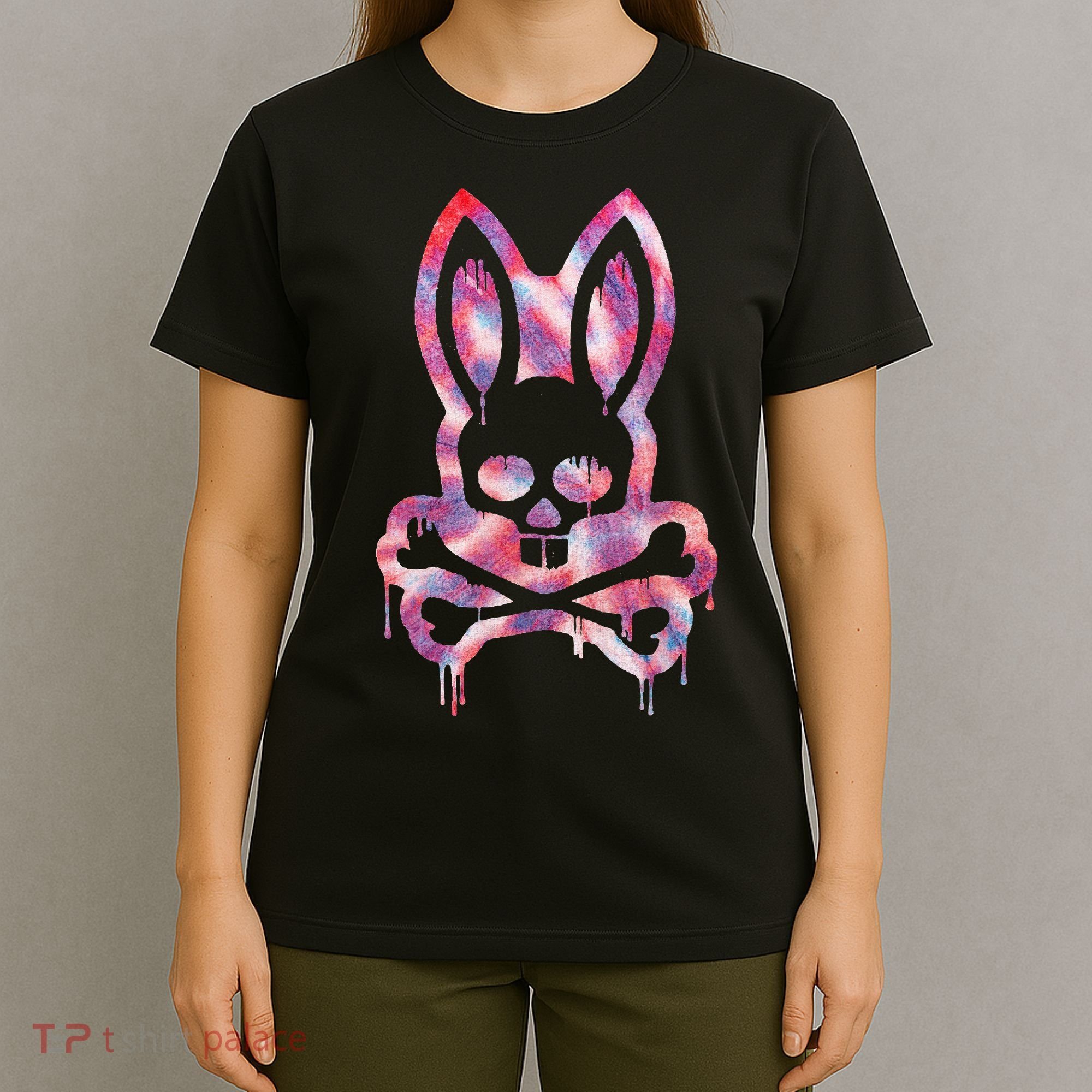 Scary Skull And Crossbones Bad Rabbit Horror Bunny Halloween T-Shirt