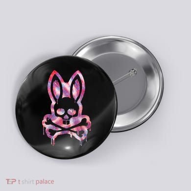 Scary Skull And Crossbones Bad Rabbit Horror Bunny Halloween Button
