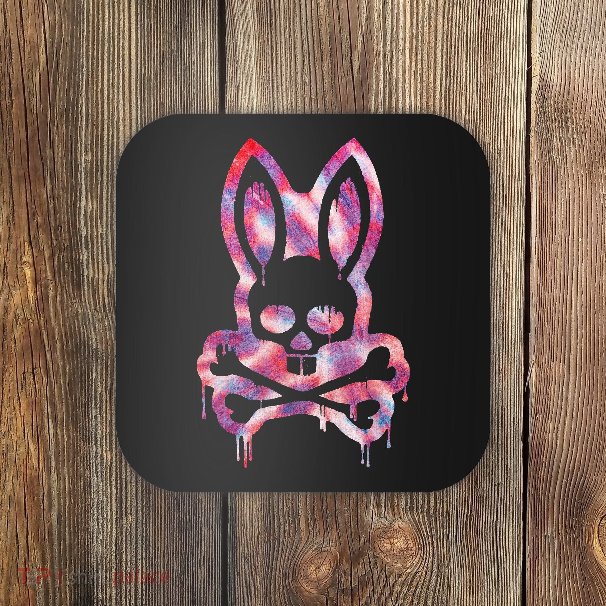 Scary Skull And Crossbones Bad Rabbit Horror Bunny Halloween Coaster