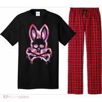 Scary Skull And Crossbones Bad Rabbit Horror Bunny Halloween Pajama Set thumb 0