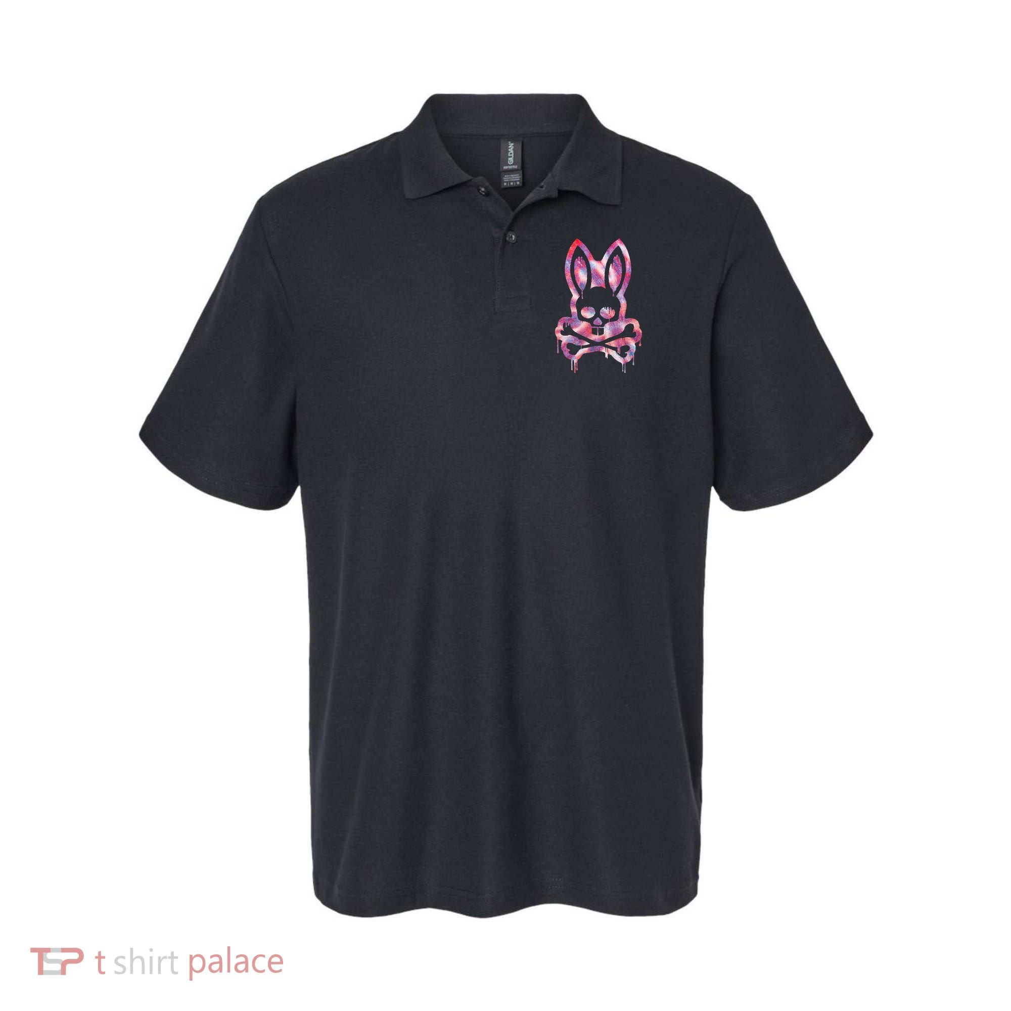 Scary Skull And Crossbones Bad Rabbit Horror Bunny Halloween Polo