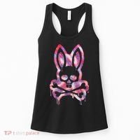 Scary Skull And Crossbones Bad Rabbit Horror Bunny Halloween Women's Tank Top thumb 0
