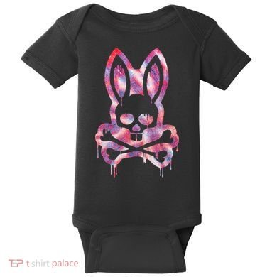 Scary Skull And Crossbones Bad Rabbit Horror Bunny Halloween Baby Bodysuit