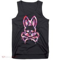 Scary Skull And Crossbones Bad Rabbit Horror Bunny Halloween Tank Top thumb 0