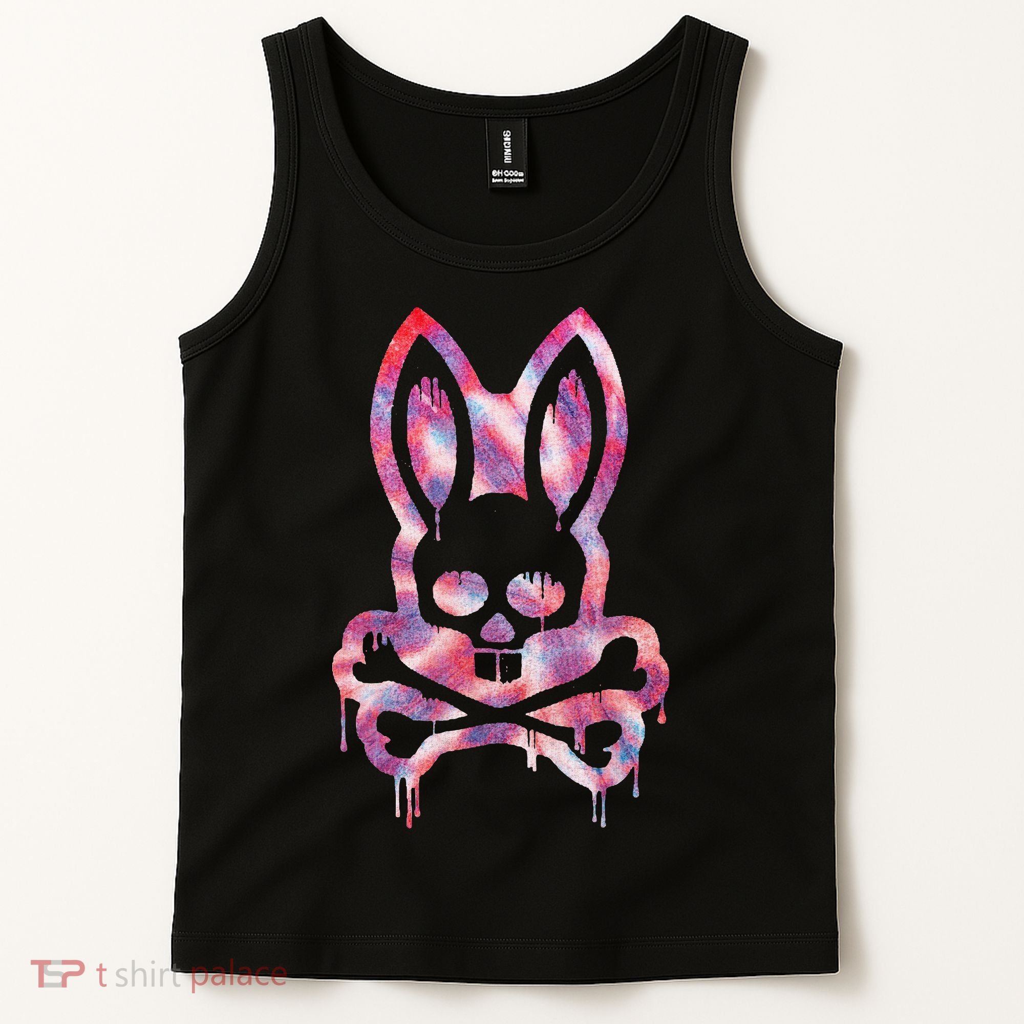 Scary Skull And Crossbones Bad Rabbit Horror Bunny Halloween Tank Top