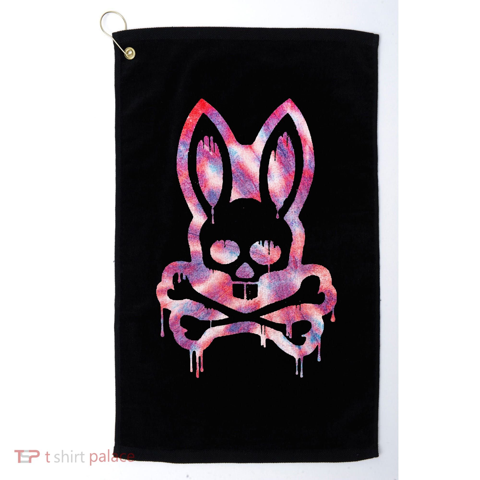 Scary Skull And Crossbones Bad Rabbit Horror Bunny Halloween Golf Towel