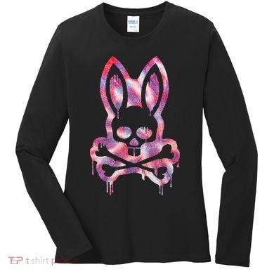 Scary Skull And Crossbones Bad Rabbit Horror Bunny Halloween Women's Long Sleeve Shirt
