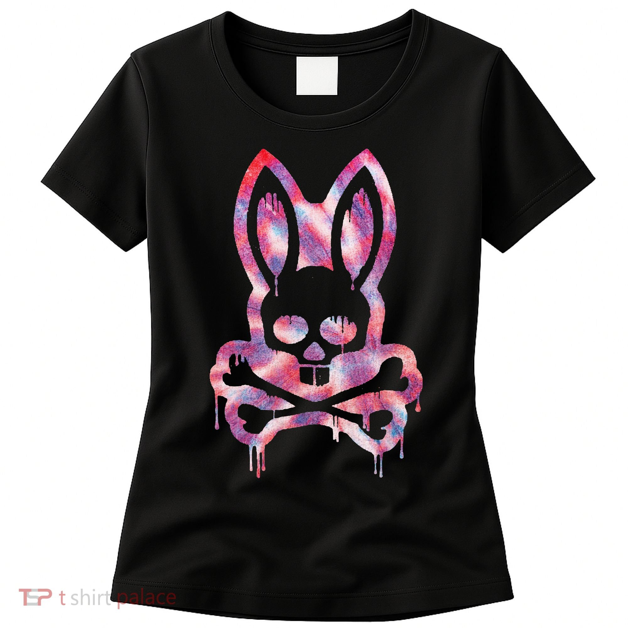 Scary Skull And Crossbones Bad Rabbit Horror Bunny Halloween Women's T-Shirt