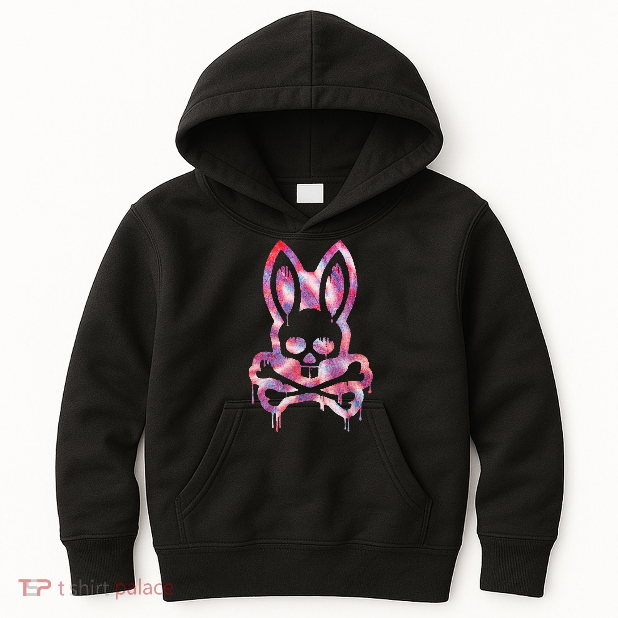 Scary Skull And Crossbones Bad Rabbit Horror Bunny Halloween Kids Hoodie