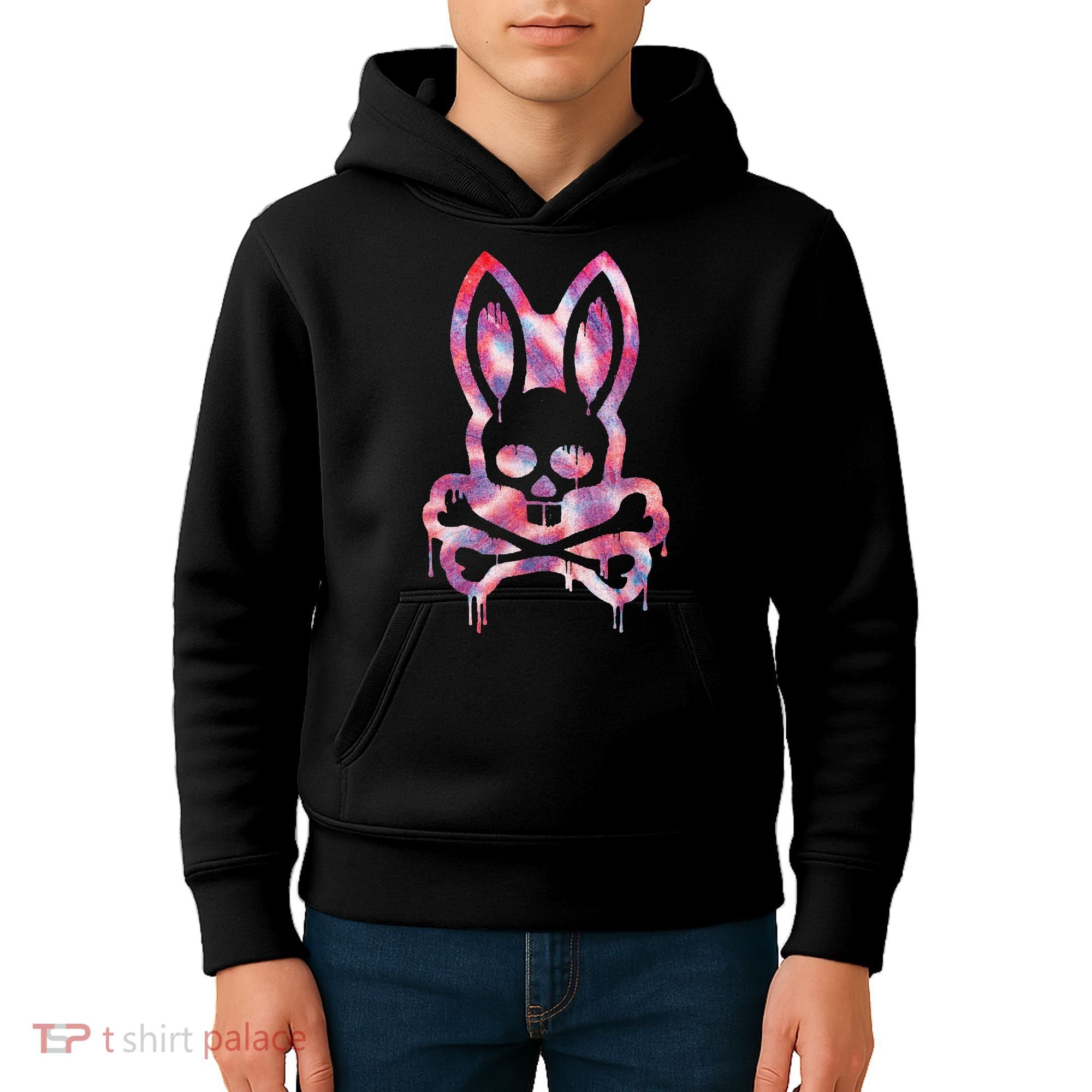Scary Skull And Crossbones Bad Rabbit Horror Bunny Halloween Kids Hoodie