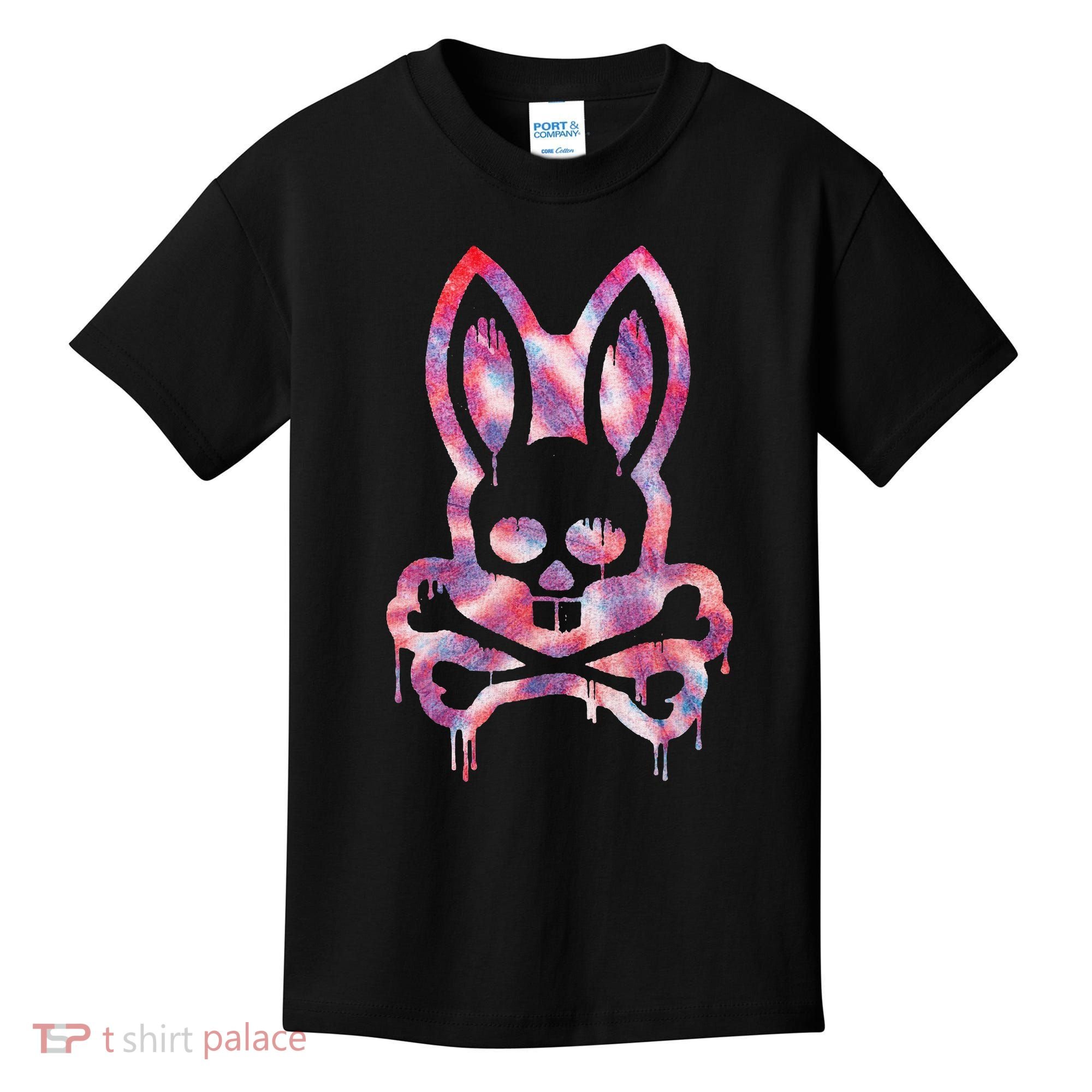 Scary Skull And Crossbones Bad Rabbit Horror Bunny Halloween Kids T-Shirt