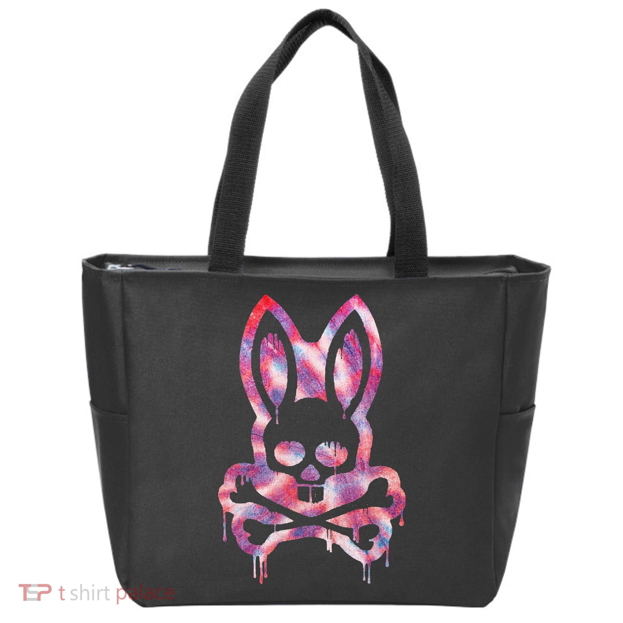 Scary Skull And Crossbones Bad Rabbit Horror Bunny Halloween Tote Bag