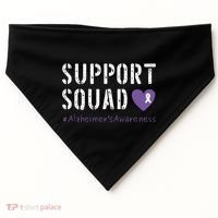 Support Squad Alzheimers Awareness Heart Ribbon USA-Made Doggie Bandana thumb 0