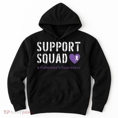 Support Squad Alzheimers Awareness Heart Ribbon Hoodie