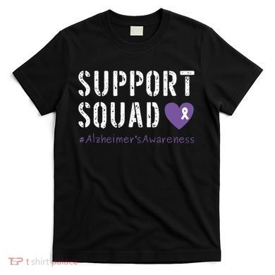 Support Squad Alzheimers Awareness Heart Ribbon T-Shirt