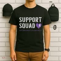 Support Squad Alzheimers Awareness Heart Ribbon T-Shirt thumb 6