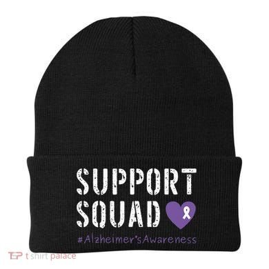 Support Squad Alzheimers Awareness Heart Ribbon Beanie