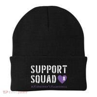 Support Squad Alzheimers Awareness Heart Ribbon Beanie thumb 0