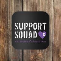 Support Squad Alzheimers Awareness Heart Ribbon Coaster thumb 0