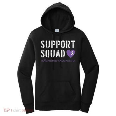 Support Squad Alzheimers Awareness Heart Ribbon Women's Hoodie