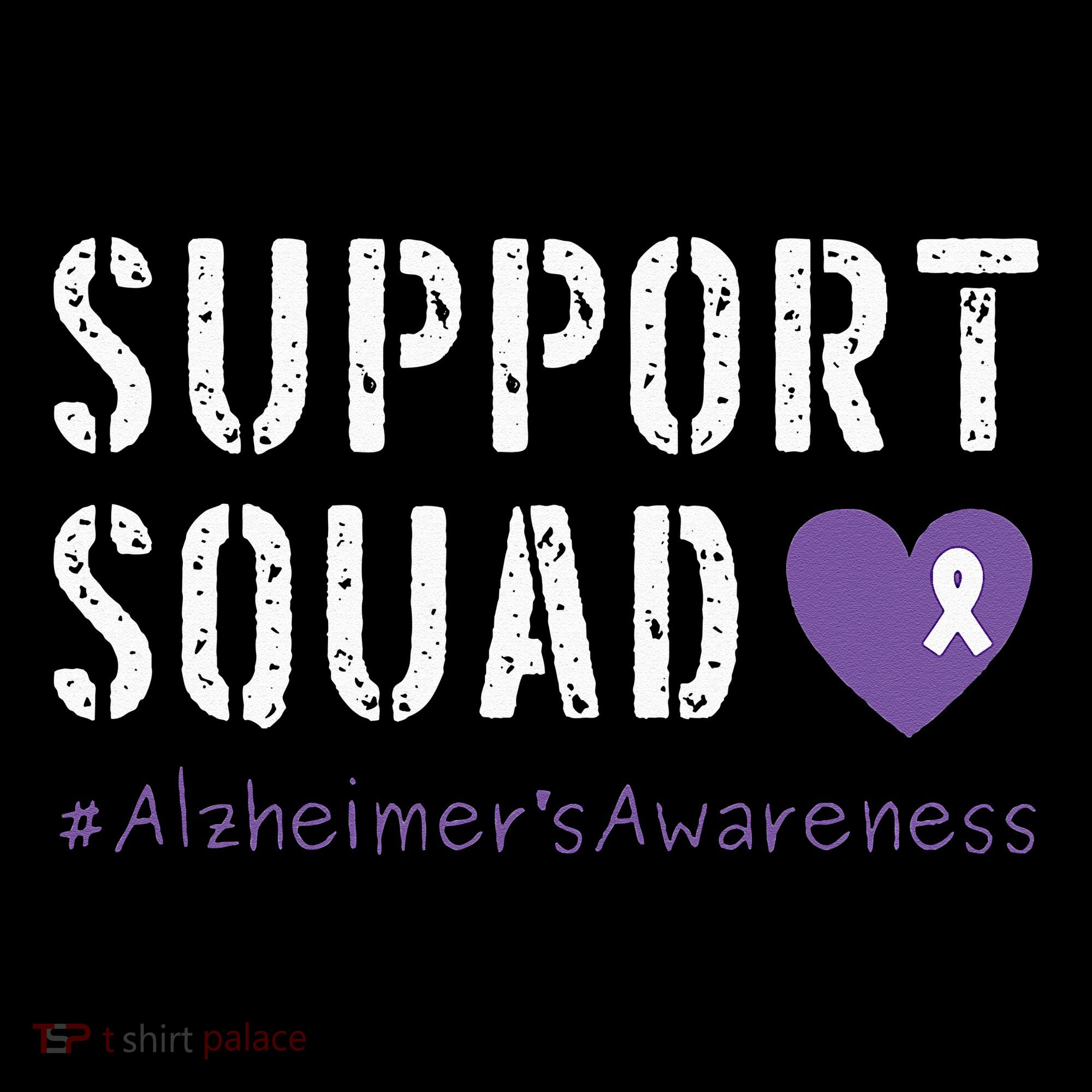 Support Squad Alzheimers Awareness Heart Ribbon Women's Hoodie