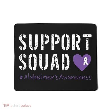 Support Squad Alzheimers Awareness Heart Ribbon Mousepad