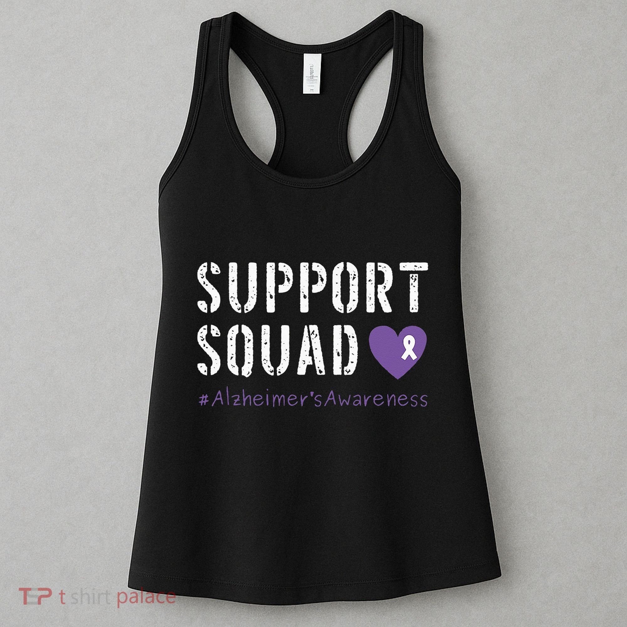 Support Squad Alzheimers Awareness Heart Ribbon Women's Tank Top