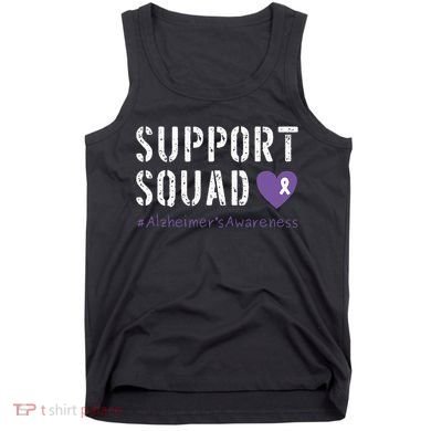 Support Squad Alzheimers Awareness Heart Ribbon Tank Top