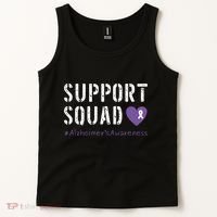 Support Squad Alzheimers Awareness Heart Ribbon Tank Top thumb 2