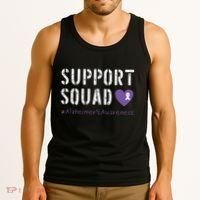 Support Squad Alzheimers Awareness Heart Ribbon Tank Top thumb 3