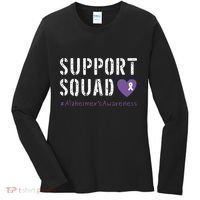 Support Squad Alzheimers Awareness Heart Ribbon Women's Long Sleeve Shirt thumb 0
