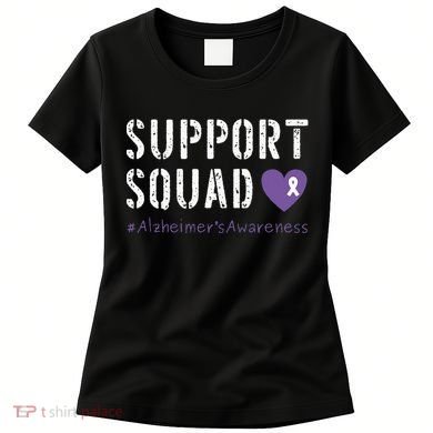 Support Squad Alzheimers Awareness Heart Ribbon Women's T-Shirt