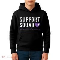 Support Squad Alzheimers Awareness Heart Ribbon Kids Hoodie thumb 4