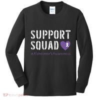 Support Squad Alzheimers Awareness Heart Ribbon Kids Long Sleeve Shirt thumb 0