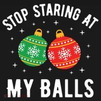 Stop Staring At My Balls Funny Dirty Christmas Adult Humor Women's Tank Top thumb 5