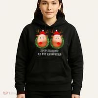 Stop Staring At My Reindeers Boob Ugly Gag Xmas Sweater  Hoodie thumb 5