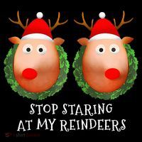 Stop Staring At My Reindeers Boob Ugly Gag Xmas Sweater  Coffee Mug thumb 5