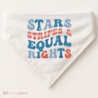 Stars Stripes And Equal Rights 4th Of July Womens Rights USA-Made Doggie Bandana thumb 0