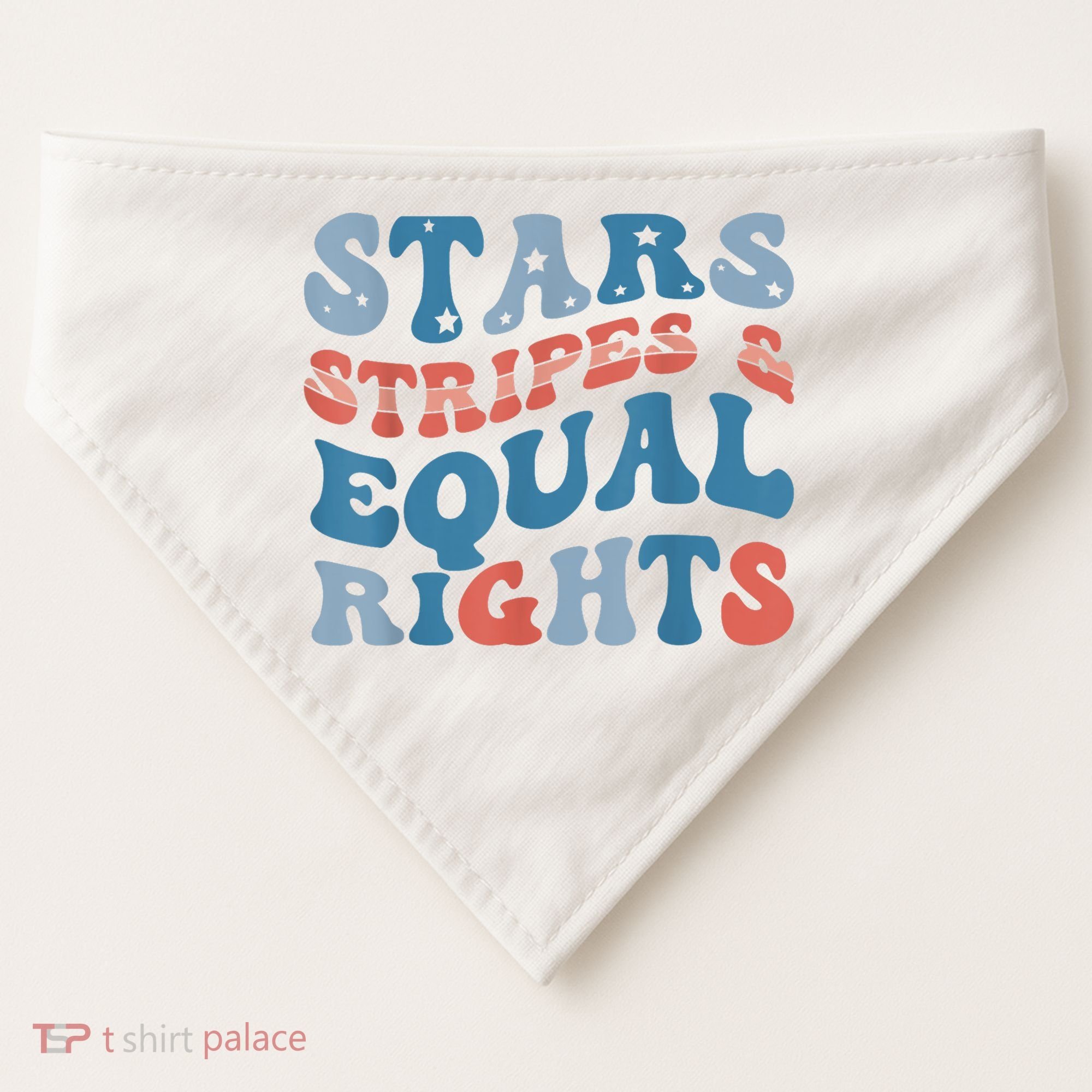 Stars Stripes And Equal Rights 4th Of July Womens Rights USA-Made Doggie Bandana