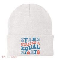 Stars Stripes And Equal Rights 4th Of July Womens Rights Beanie thumb 0