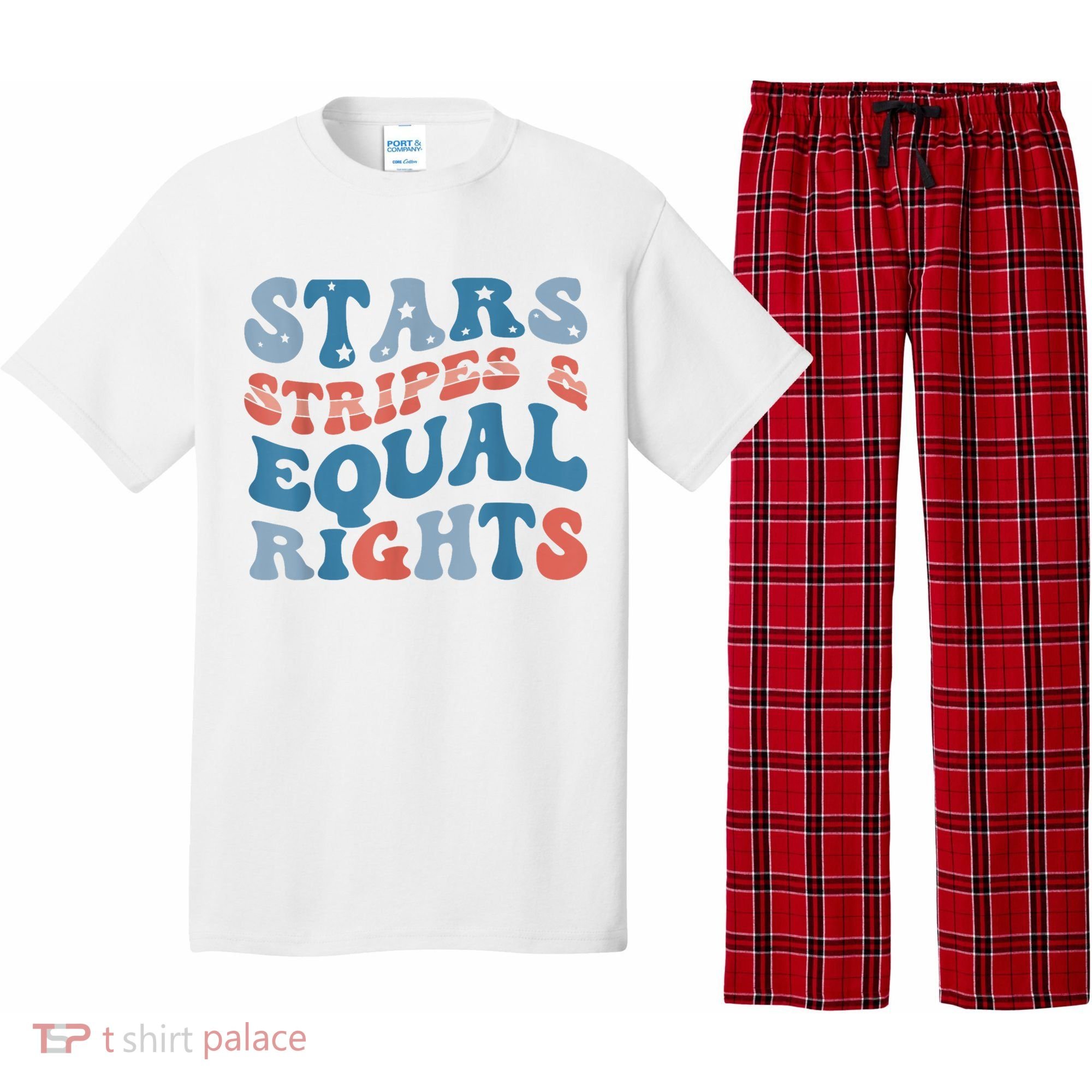 Stars Stripes And Equal Rights 4th Of July Womens Rights Pajama Set